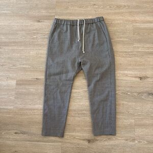 Nili Lotan Brown & Black Houndstooth Drawstring Joggers Small